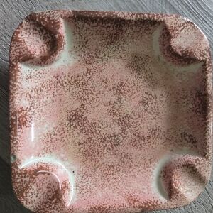 Vintage Plymouth Products MCM Ashtray Catch All Dish Pink Speckled